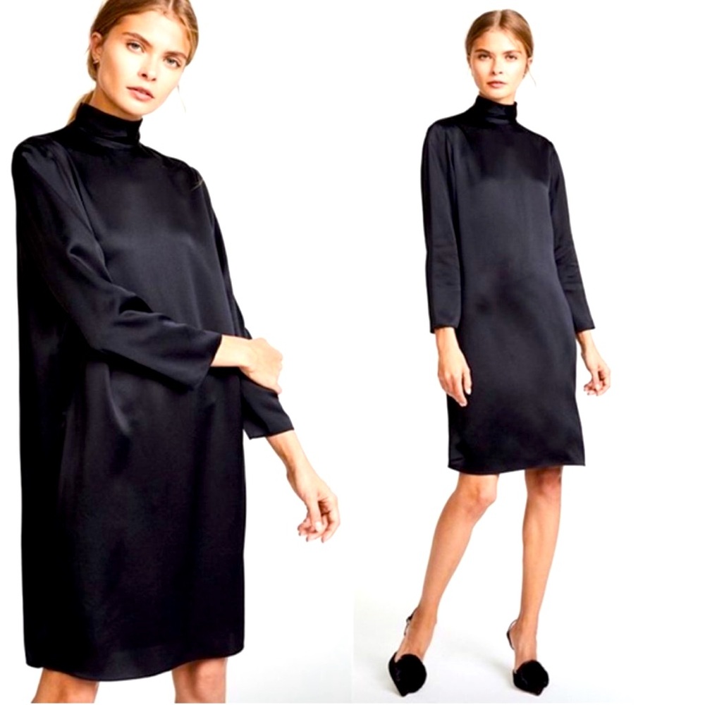 Vince 100% silk long sleeve Black Women's Dress Size XS